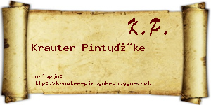 Krauter Pintyőke névjegykártya